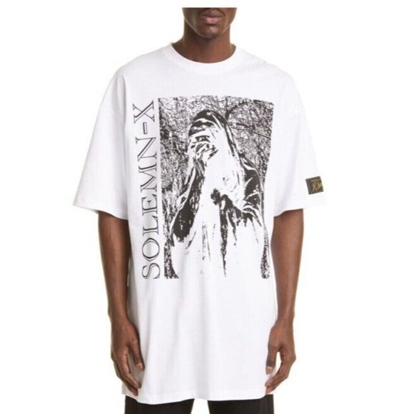 Raf Simons Other - Raf Simons Size Medium Oversize Solemn-X Graphic Tee White Black 2022SS